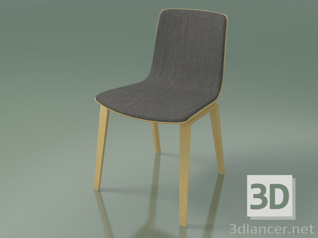 3d model Silla 3938 (4 patas de madera, moldura frontal, abedul natural) - vista previa