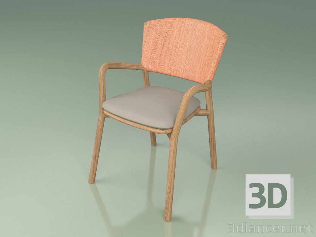 3d модель Кресло 061 (Orange, Teak) – превью