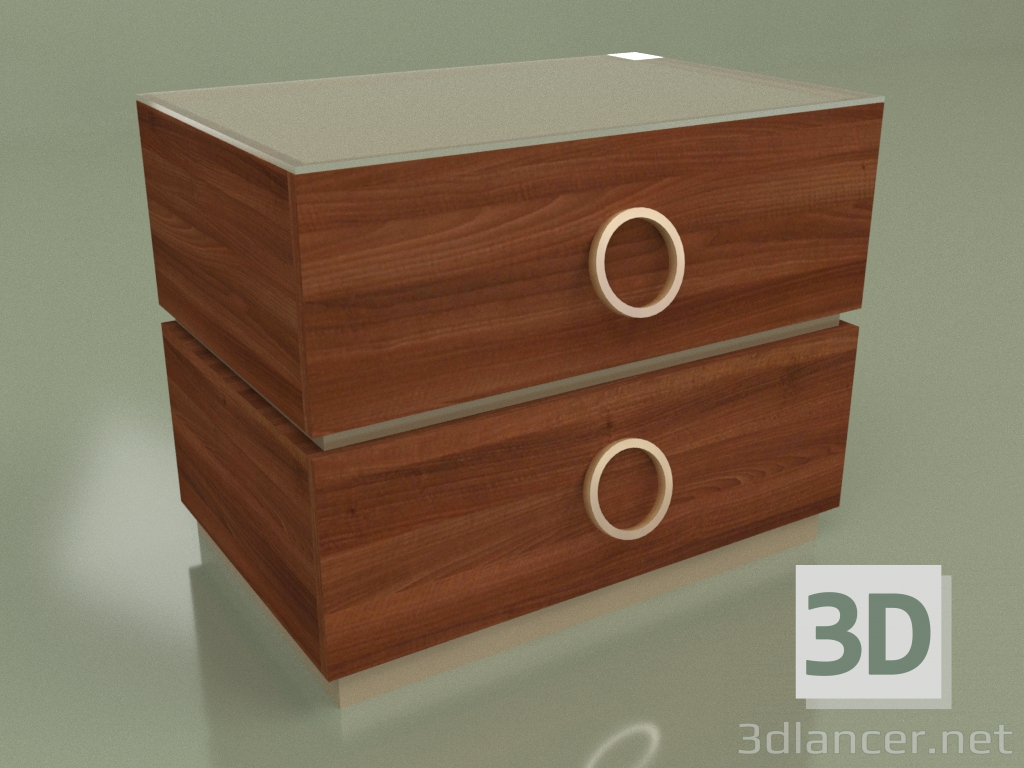 modello 3D Comodino DN 200 (Noce) - anteprima