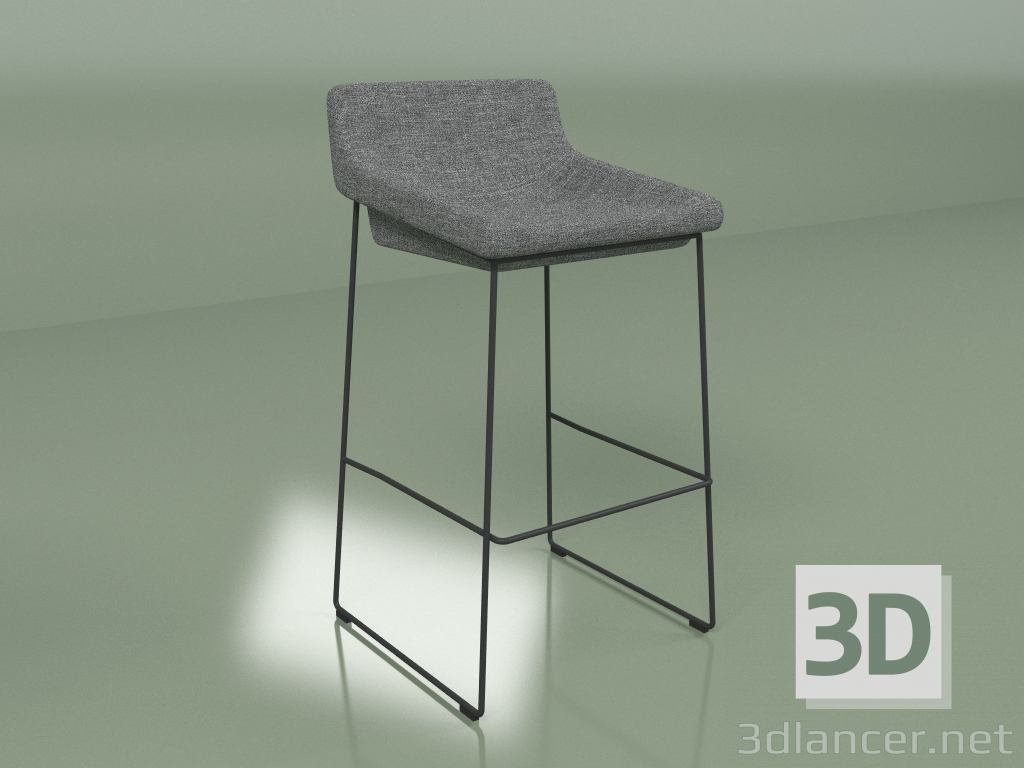 3D modeli Bar taburesi Rahat (gri) - önizleme