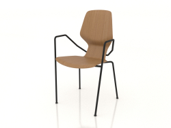 Chair on metal legs D16 mm with armrests