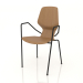 3d model Chair on metal legs D16 mm with armrests - preview