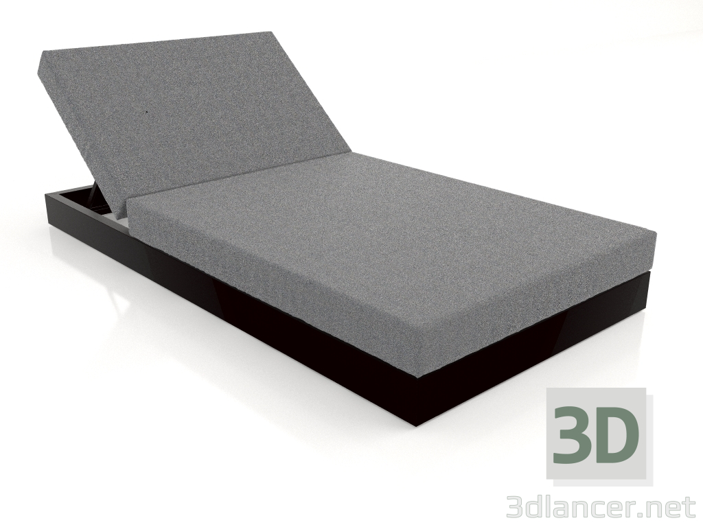 3D Modell Bett mit Rückenlehne 100 (Schwarz) - Vorschau