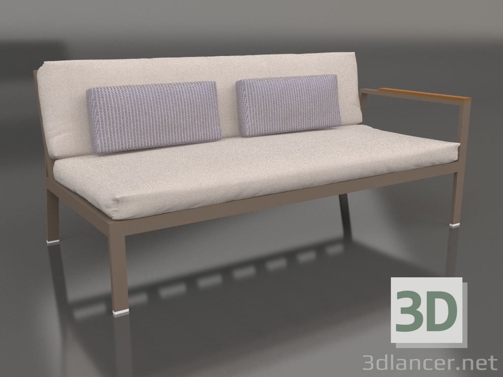 3d model Sofa module, section 1 right (Bronze) - preview