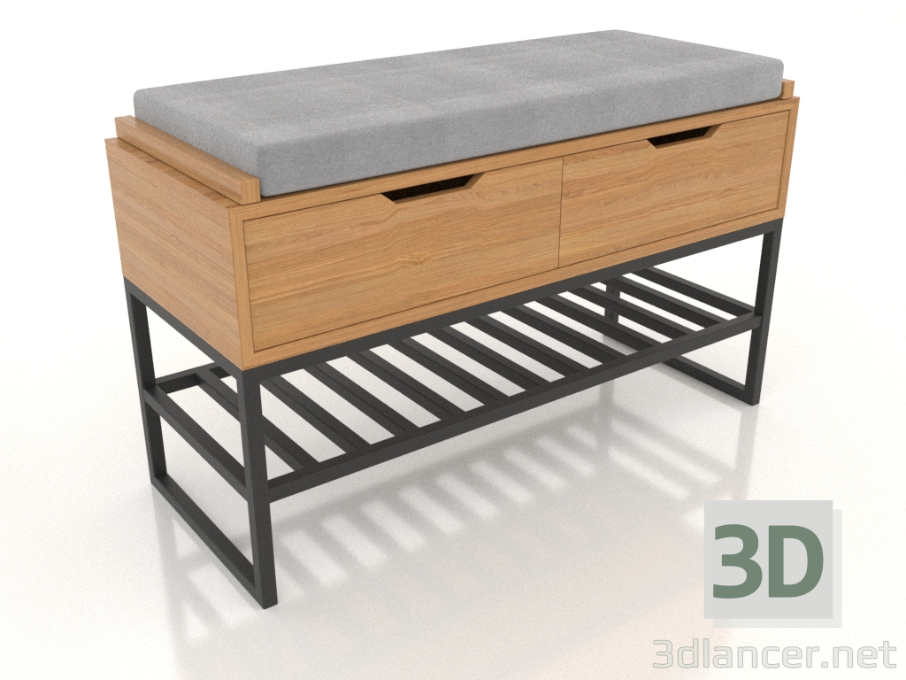 3D Modell Bank (Natureiche) - Vorschau