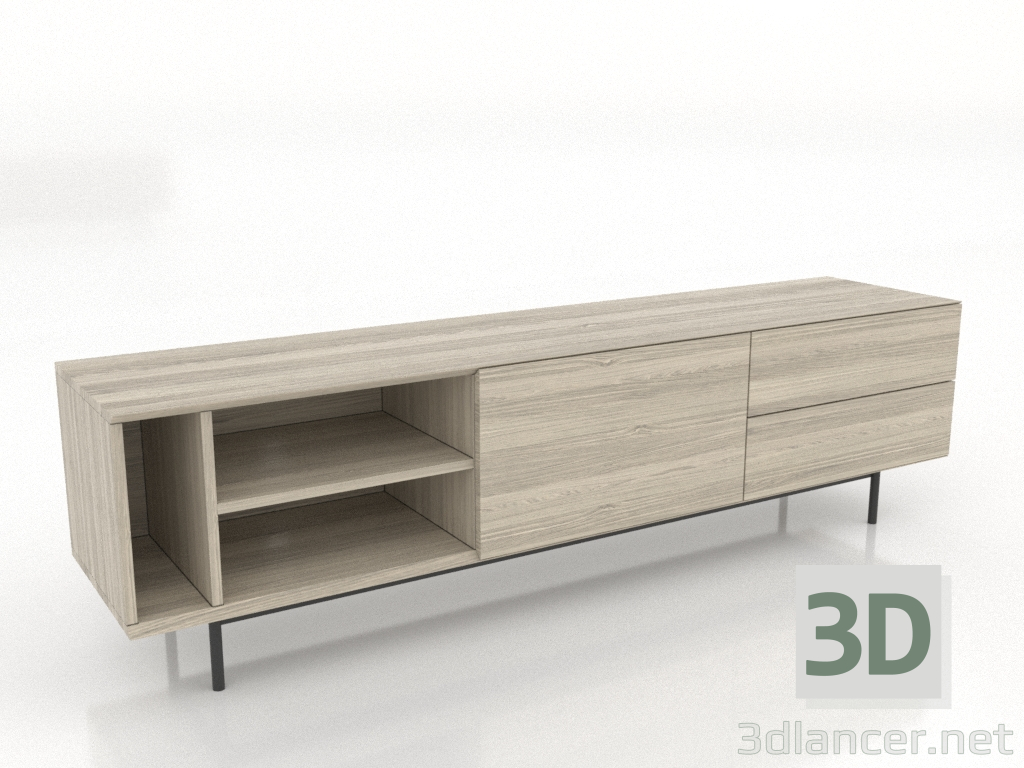 Modelo 3d Móvel de TV 3 1800 mm (carvalho clareado) - preview Modelo 3d Móvel de TV 3 1800 mm (carvalho clareado) - preview