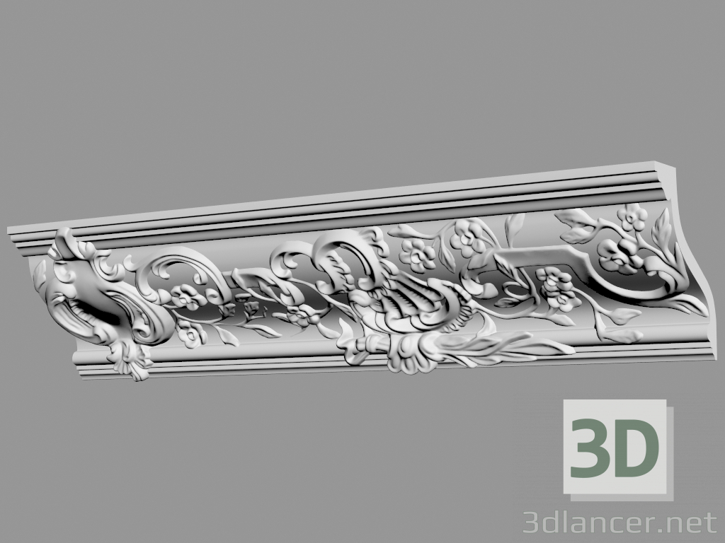 3D Modell Kranzgesims gemusterten DKS-10 (155h120mm) - Vorschau