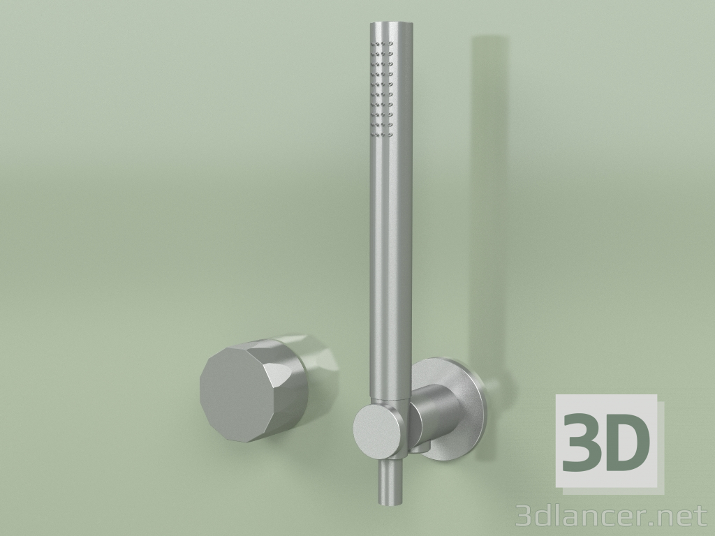 Modelo 3d Conjunto de banheira hidro-progressiva e misturadores de ducha com ducha manual (15 58, AS) - preview