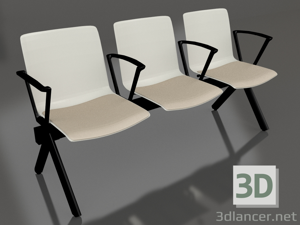 Modelo 3d Banco Shila SH3S - preview