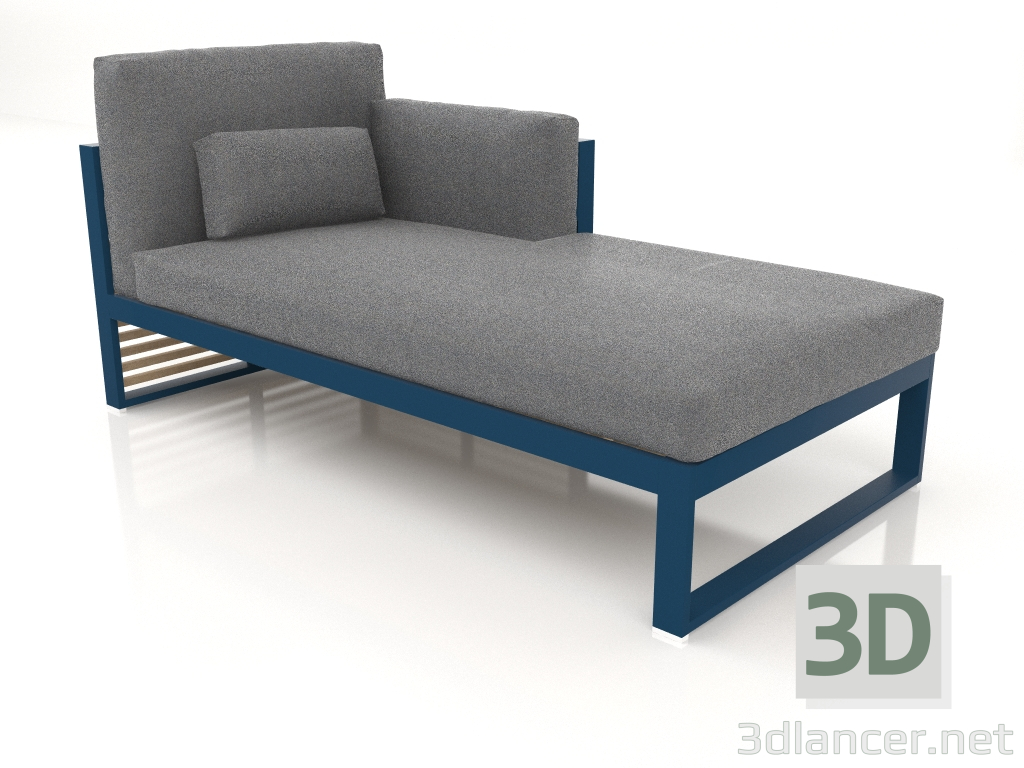 3d model Modular sofa, section 2 right, high back (Grey blue) - preview