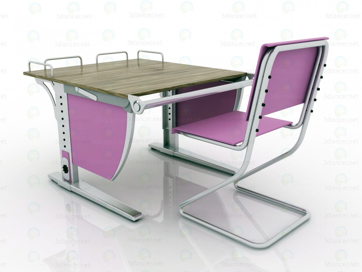 3d LIBAO LB-D05 "Growing" desk and "growing" Chair model buy - render