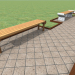 3d Bench, bench model buy - render