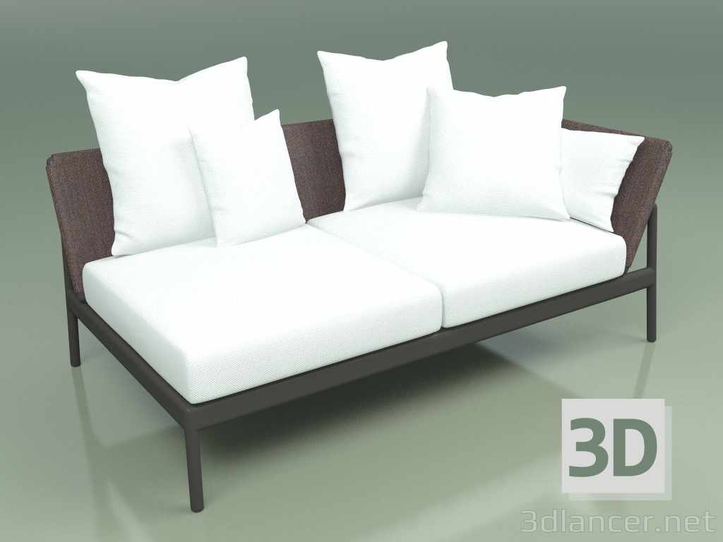 3d model Sofa module left 005 (Metal Smoke, Batyline Brown) - preview