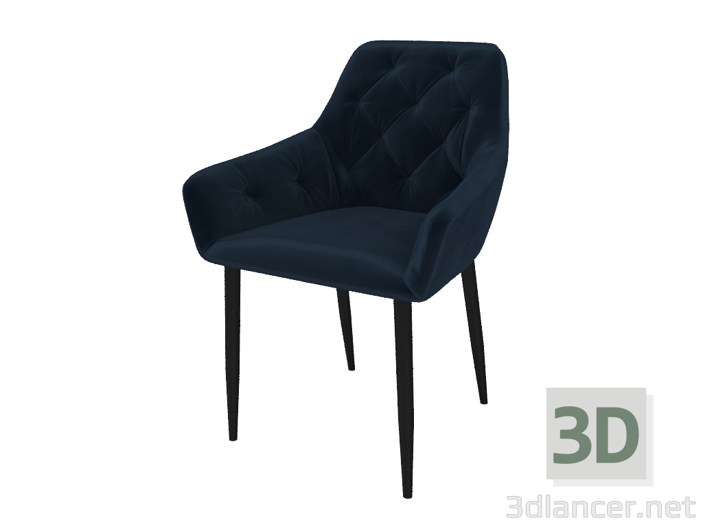 modèle 3D Chaise Marianna (bleu foncé) - preview