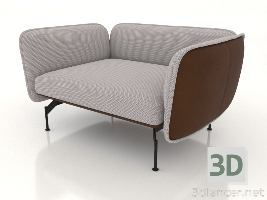 modèle 3D Fauteuil 138 (revêtement cuir extérieur) - preview