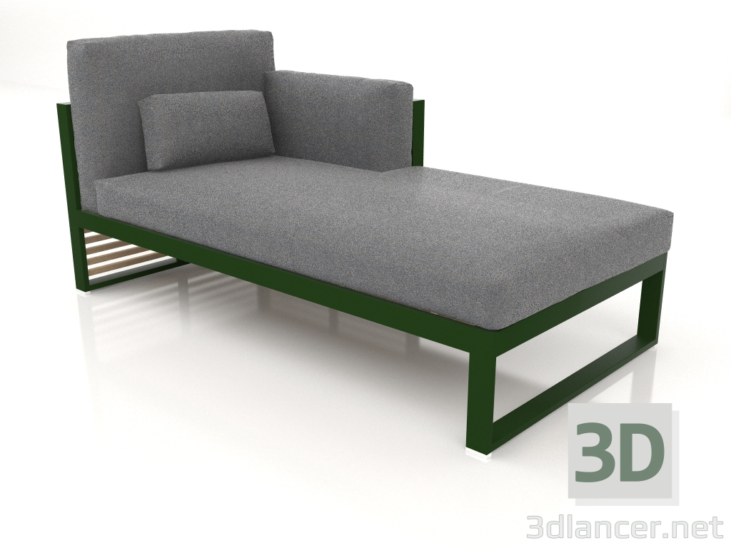 3D Modell Modulares Sofa, Abschnitt 2 rechts, hohe Rückenlehne (Flaschengrün) - Vorschau