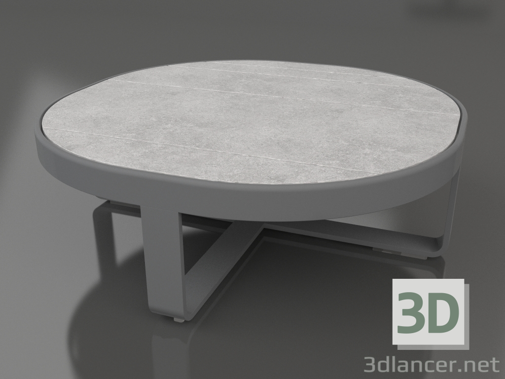 3d model Mesa de centro redonda Ø90 (DEKTON Kreta, Antracita) - vista previa