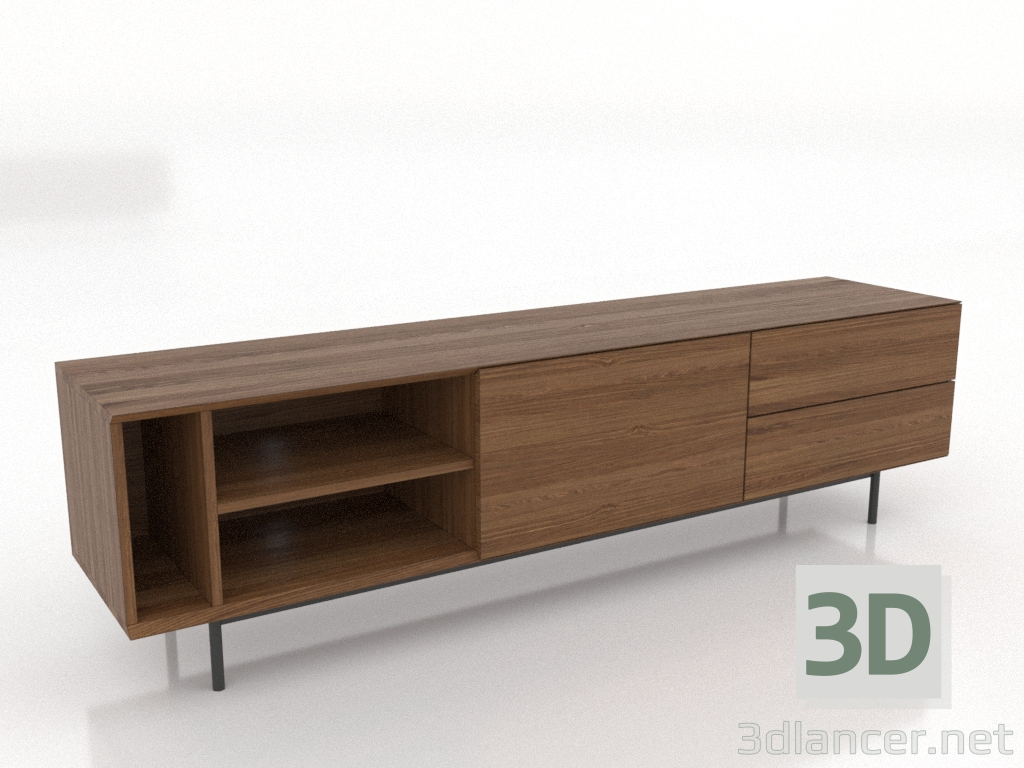 3D Modell TV-Schrank 3 1800 mm (Nussbaum hell) - Vorschau 3D Modell TV-Schrank 3 1800 mm (Nussbaum hell) - Vorschau