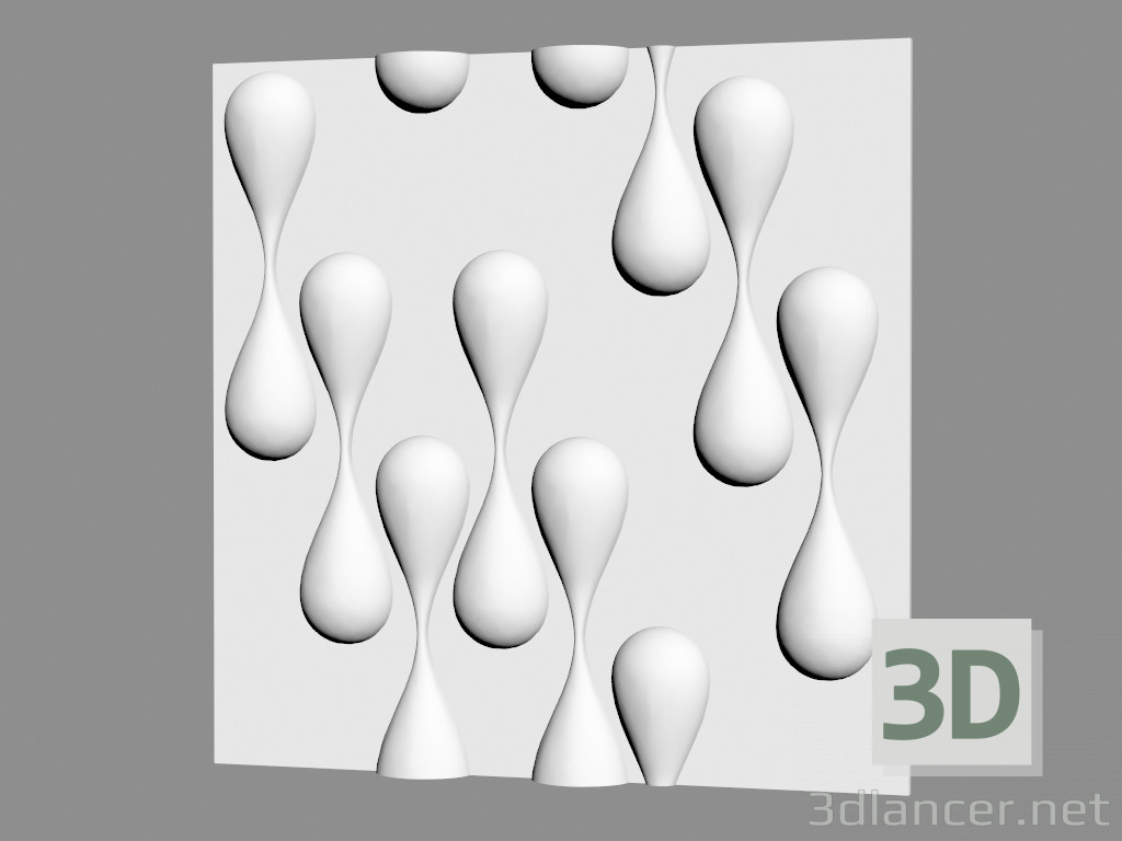 3d model Panel de pared de yeso (artículo 132) - vista previa