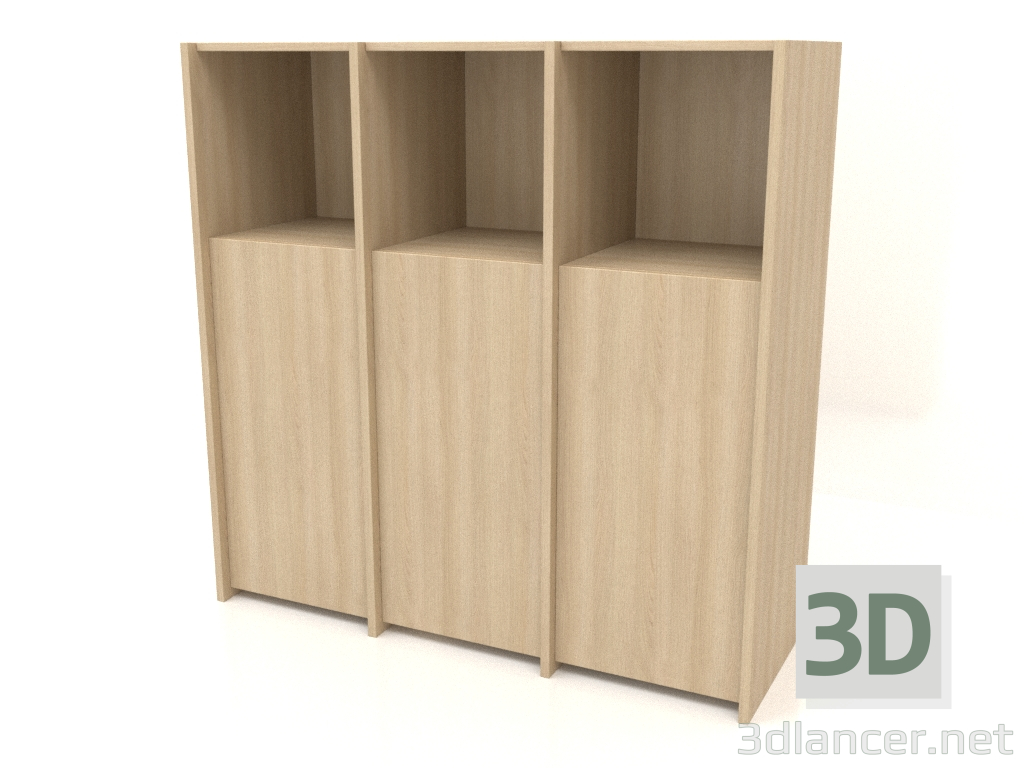 3d модель Модульний стелаж ST 07 (1152х409х1144, wood white) – превью