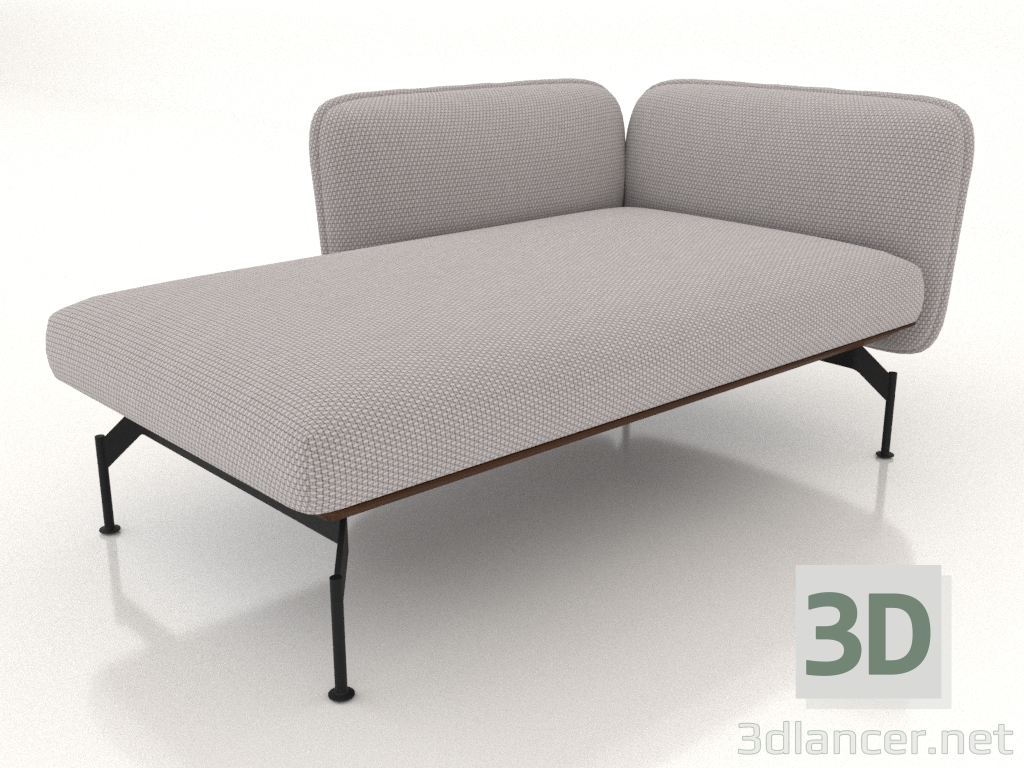 3d model Chaise longue con reposabrazos 85 a la izquierda (tapizado de cuero en el exterior) - vista previa