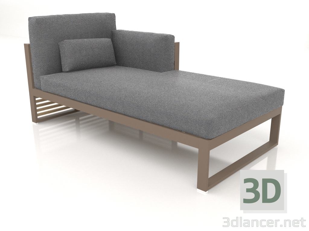 3d model Sofá modular, sección 2 derecha, respaldo alto (Bronce) - vista previa