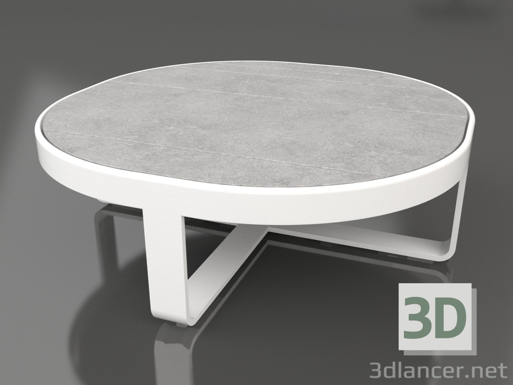 Modelo 3d Mesa de centro redonda Ø90 (DEKTON Kreta, Branco) - preview