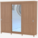 3d model Three-door wardrobe with mirror CO221 - preview