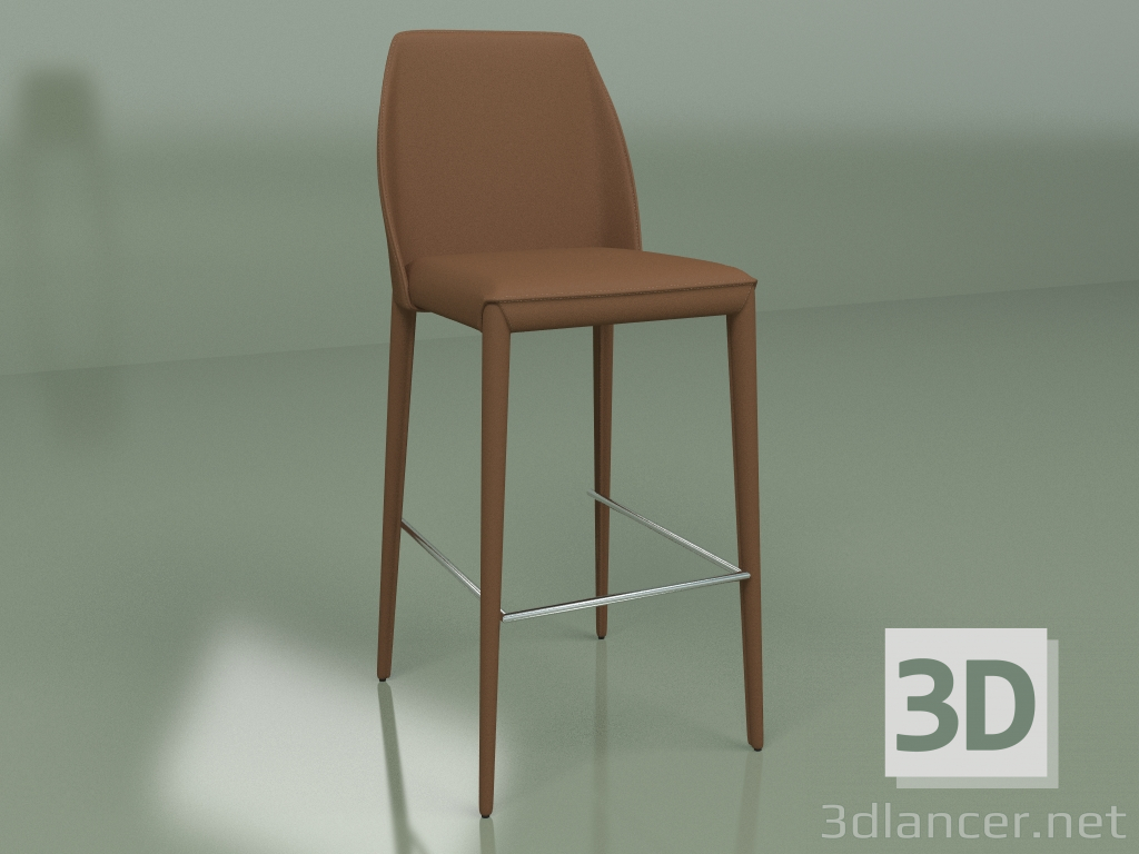 3d model Silla semi-bar Marko Marrón Oscuro - vista previa