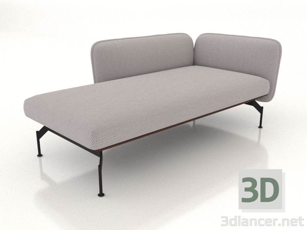 3D Modell Chaiselongue mit Armlehne 110 links (Lederpolsterung außen) - Vorschau