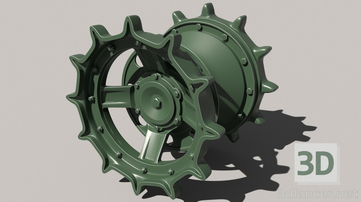 modello 3D Che portano Ruota t-72-80-90 - anteprima