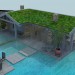 modello 3D Casa con piscina - anteprima