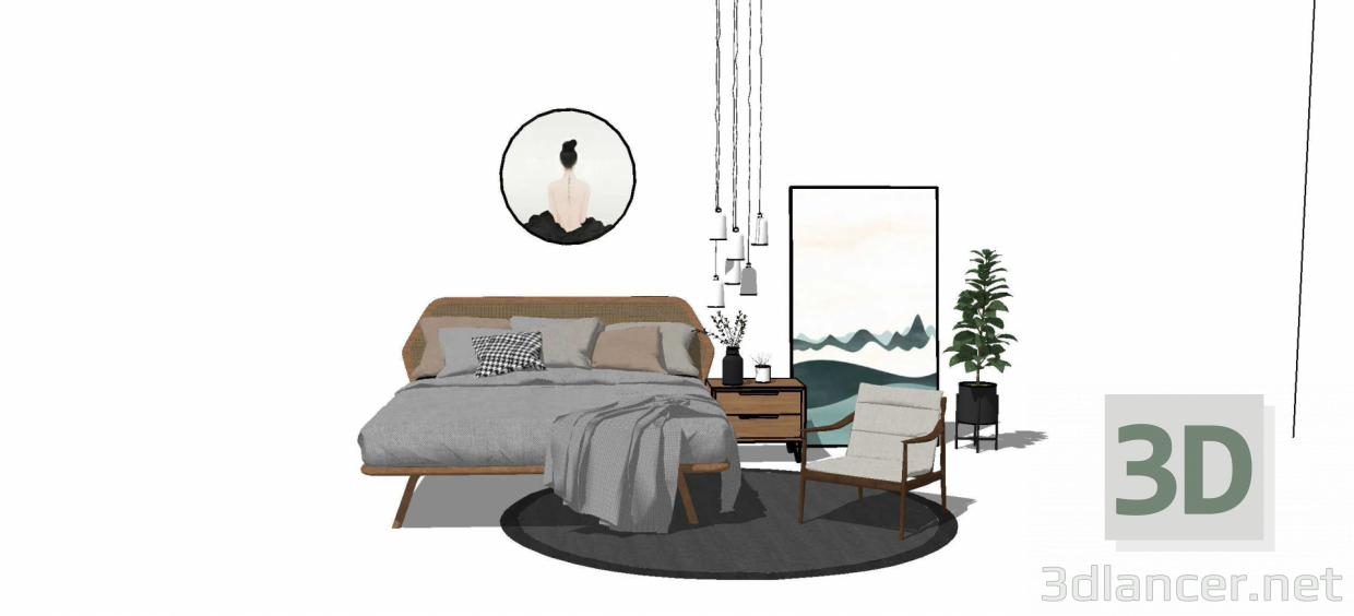 3d model Bedroom - preview