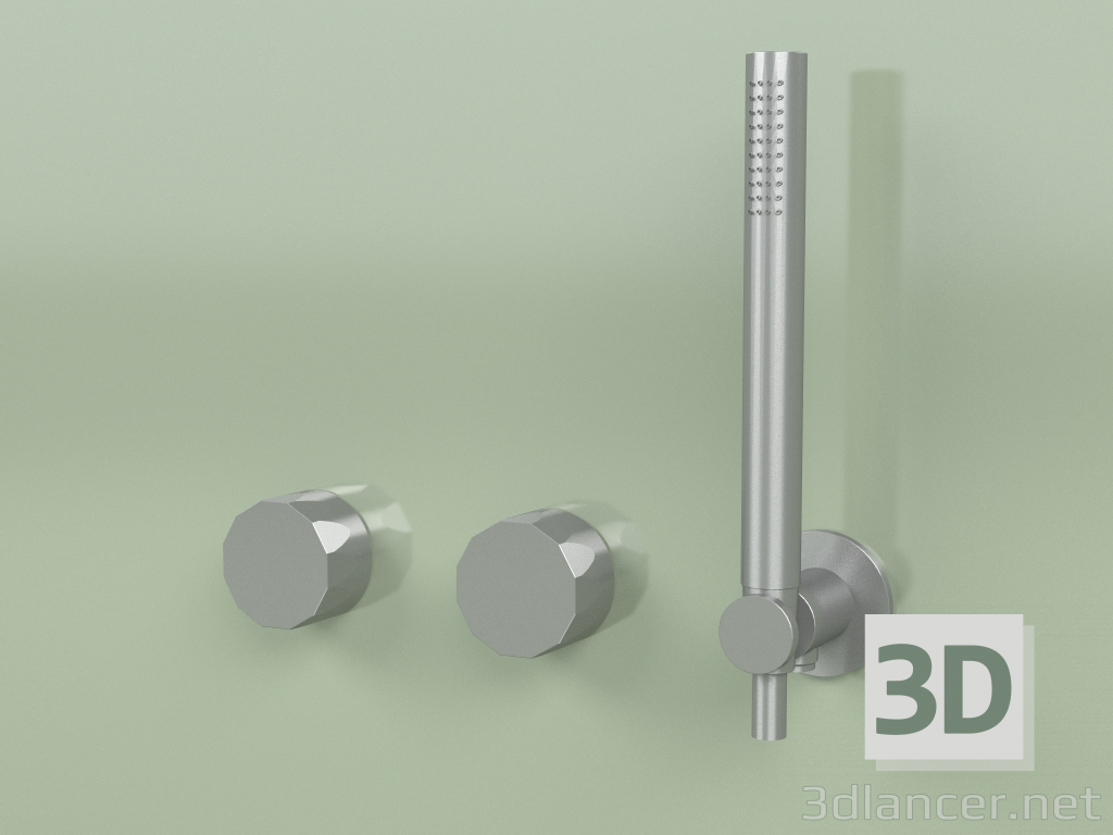 Modelo 3d Conjunto de 2 misturadores hidro-progressivos de parede com chuveiro de mão (15 68, AS) - preview