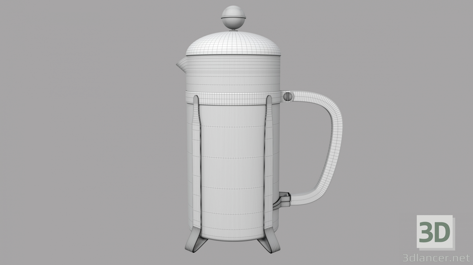 3d Kettle - press kettle model buy - render