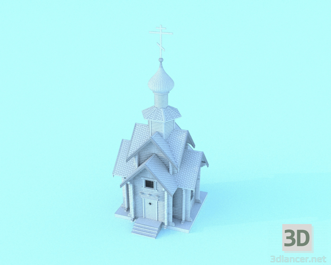 Hölzerne Kapelle des Hl. Nikolaus des Wundertäters 3D-Modell kaufen - Rendern