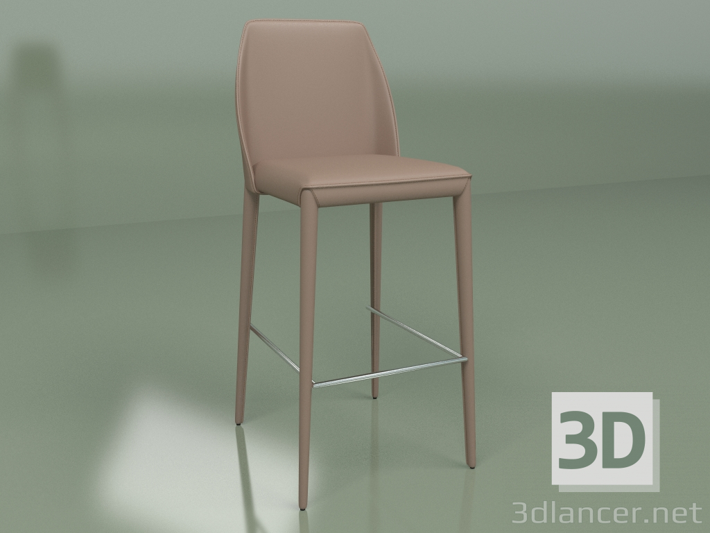 3d model Silla semi-bar Marko Marrón - vista previa