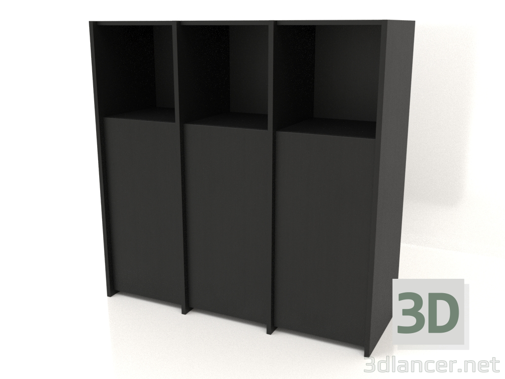 3d модель Модульный стеллаж ST 07 (1152х409х1144, wood black) – превью