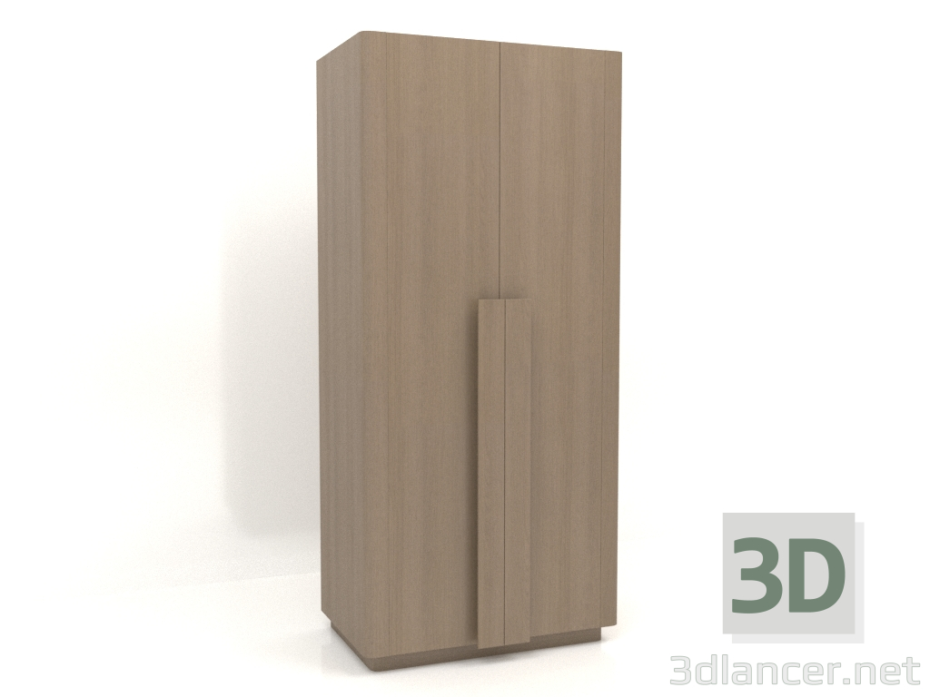 3D modeli Gardırop MW 04 ahşap (seçenek 3, 1000x650x2200, ahşap grisi) - önizleme