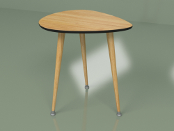 Side table Drop (black, light veneer)