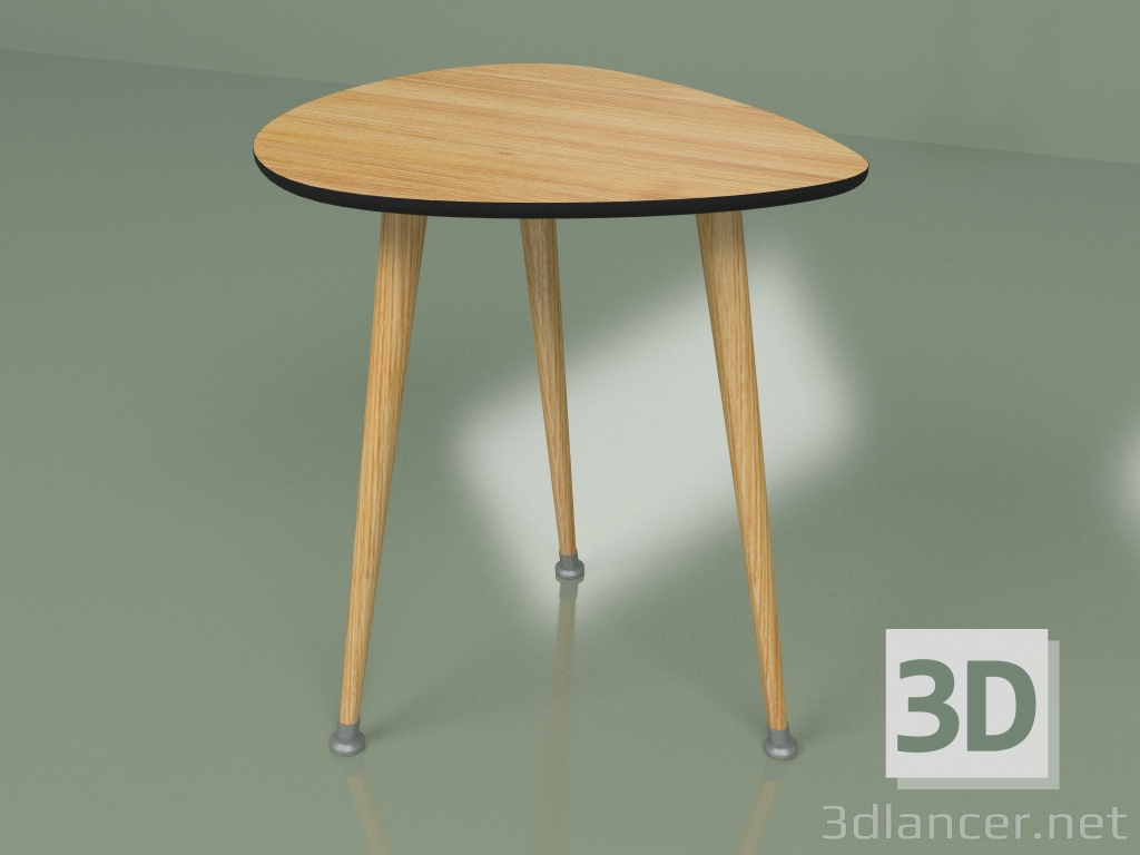 3D Modell Beistelltisch Drop (schwarz, helles Furnier) - Vorschau