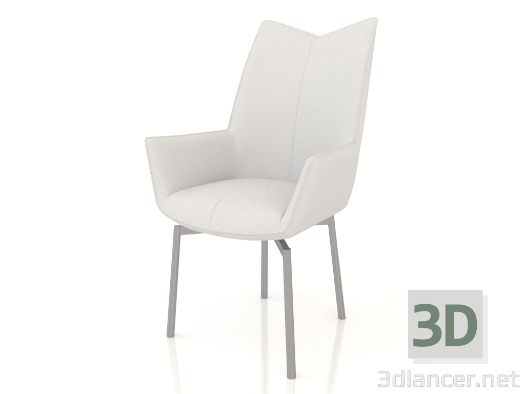 Modelo 3d Cadeira Renzo (branco-aço) - preview