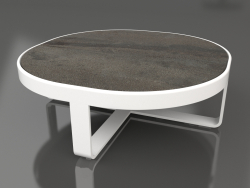 Table basse ronde Ø90 (DEKTON Radium, Blanc)