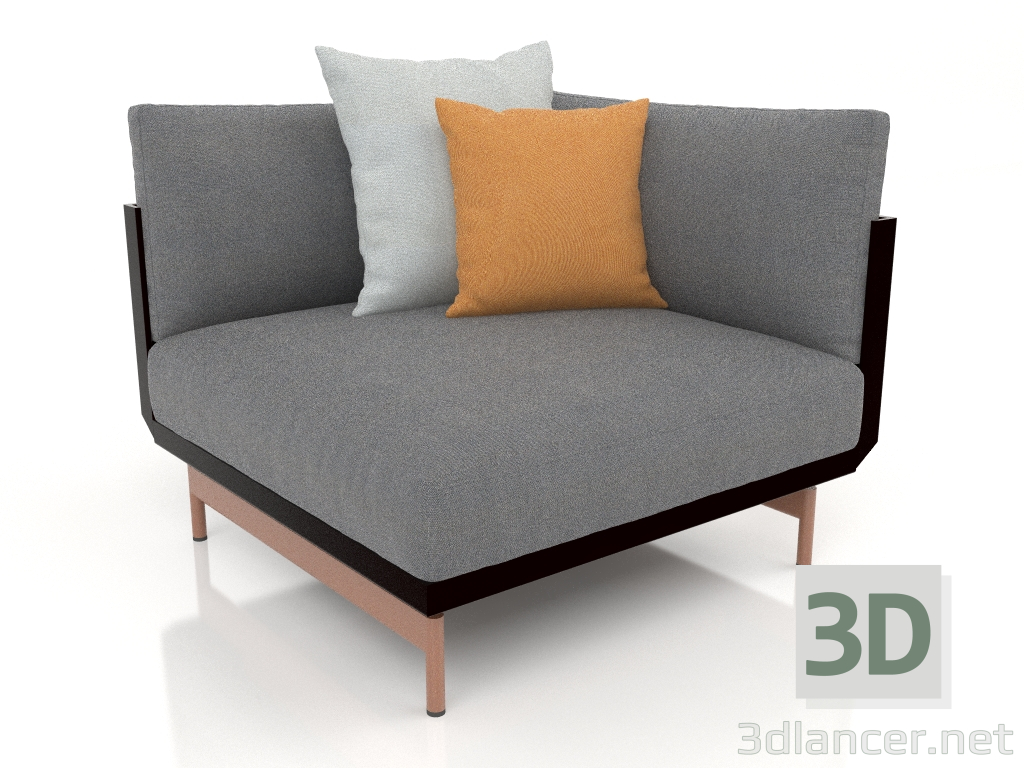 3d model Sofa module, section 6 (Black) - preview