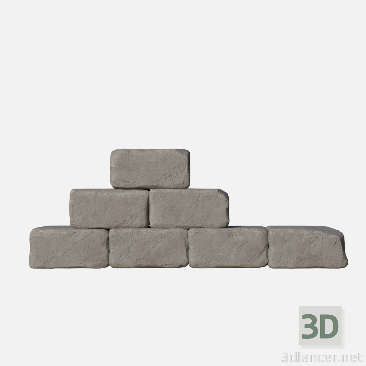 3d Old bricks wall 2 model buy - render 3d Old bricks wall 2 model buy - render