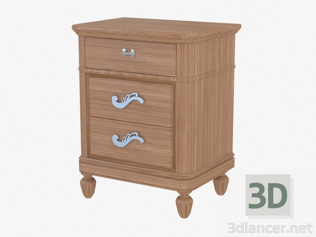 3d model Bedside table with three drawers CO232 - preview