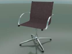 Swivel chair with armrests on 4 legs, with fabric upholstery (1202)