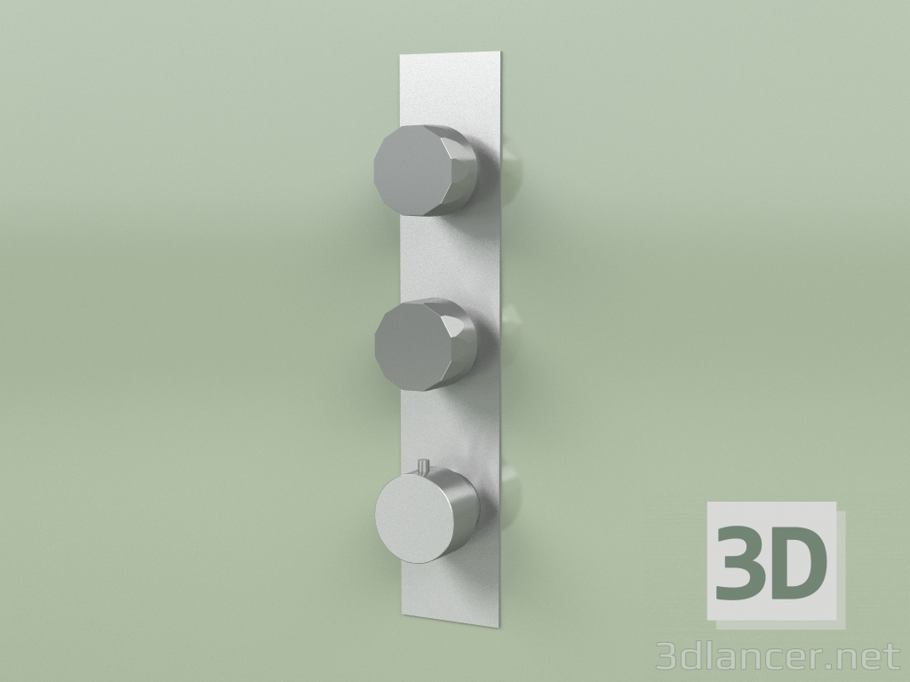 3D Modell Thermostatmischer mit 2 Absperrventilen (15 89 0, AS) - Vorschau