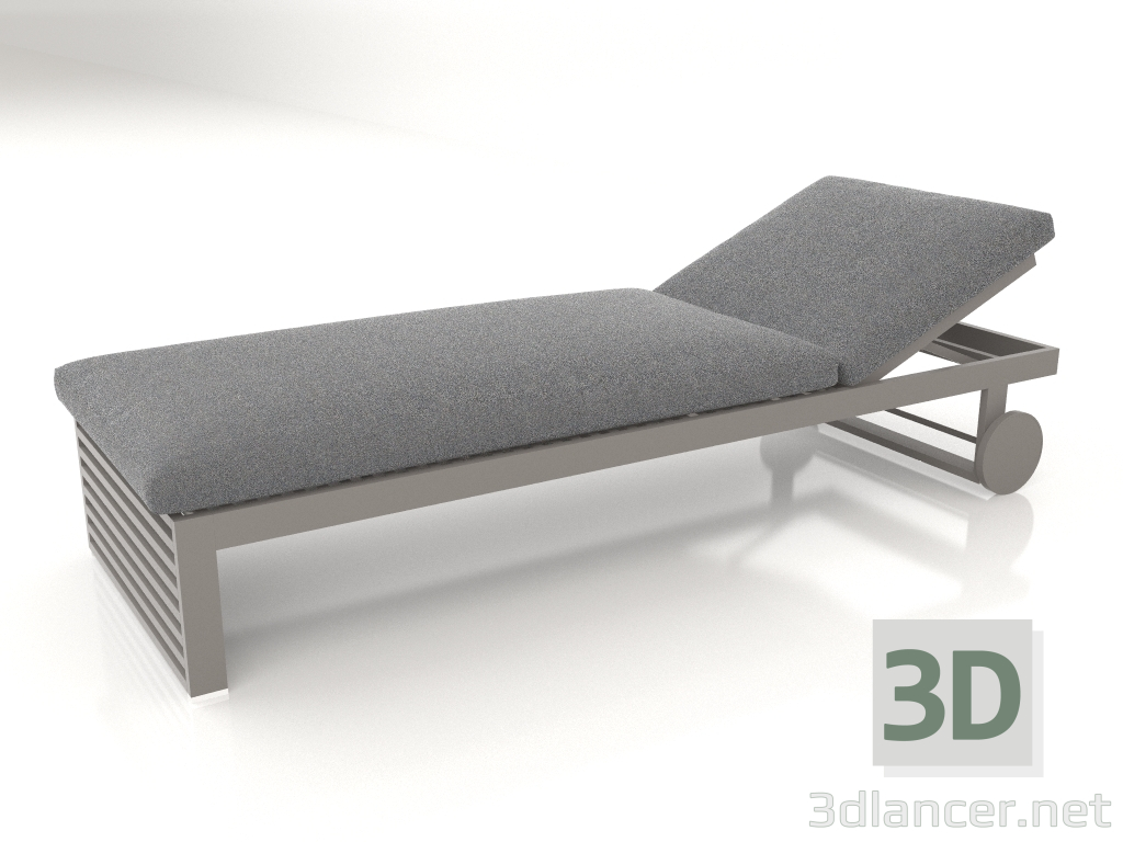 modello 3D Chaise longue (Grigio quarzo) - anteprima