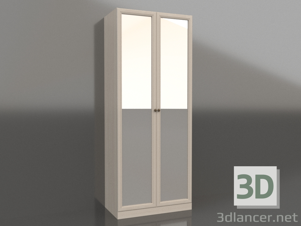 Modelo 3d Guarda-roupa de duas portas com espelho - preview